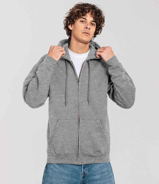 The Fruit of the Loom Iconic Premium Hooded Sweat Jacket | SS153 | 622860 | Athletic Heather