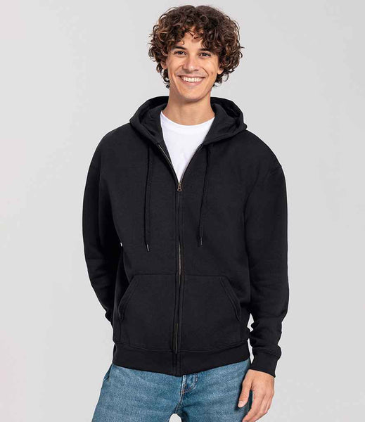 The Fruit of the Loom Iconic Premium Hooded Sweat Jacket | SS153 | 622860 | Black