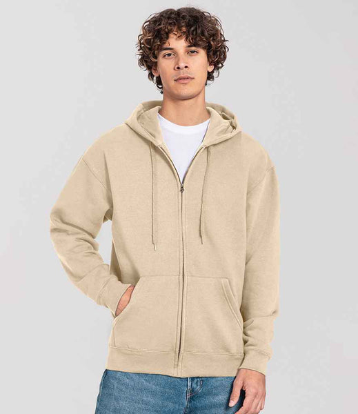 The Fruit of the Loom Iconic Premium Hooded Sweat Jacket | SS153 | 622860 | Desert Sand