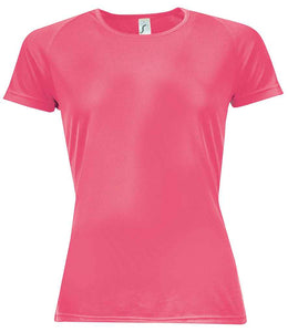 SOL S Ladies Sporty Performance T Shirt Neon Coral startworkwear
