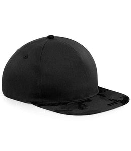 Beechfield Camo Snapback Cap Black Midnight Camo