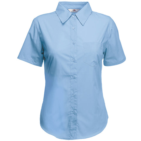 SS014 Fruit of the Loom Lady-fit poplin short sleeve shirt